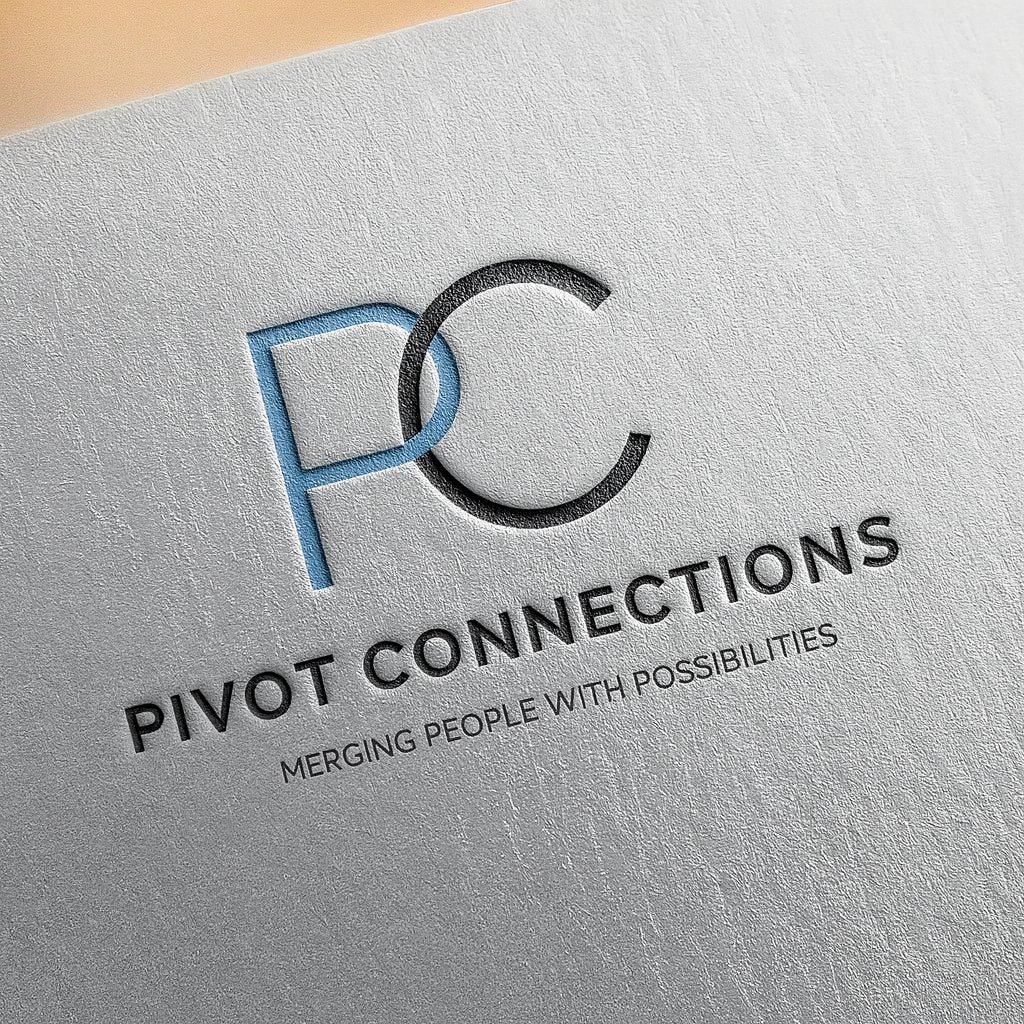 Pivot Connections logo embossed on paper